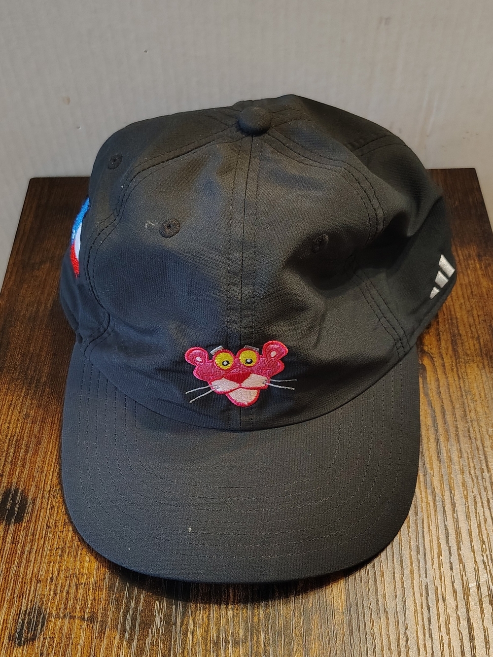 adidas Kids Black Cap with Pink Panther Face Embroidery